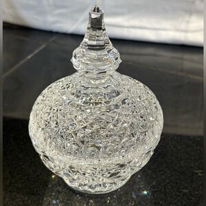 Crystal Candy/Trinket Dish with lid - vintage- 5” high